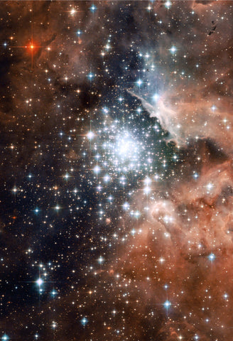 Star Cluster Bursts into Life Hubble Fine Art Print