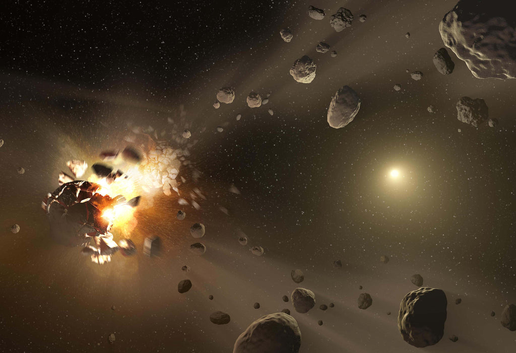 Asteroid Family's Shattered Past Artist's Concept Hi Gloss Space Poster
