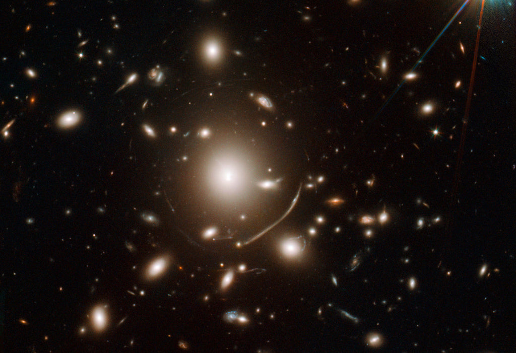 Gravitational Lensing Young Galaxy Hi Gloss Space Poster 