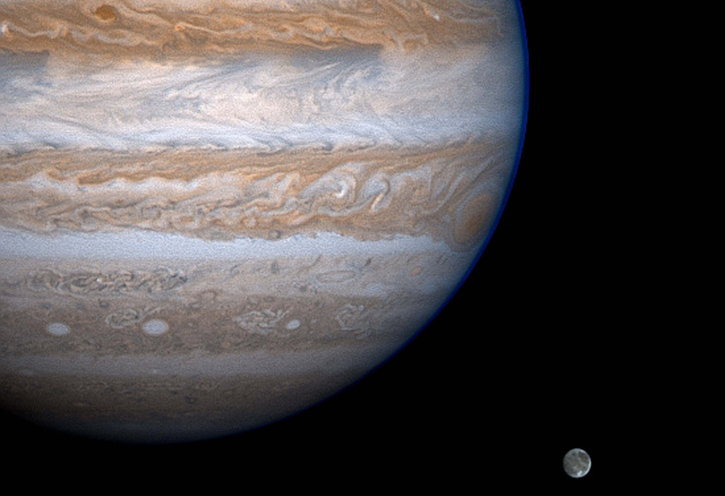 Jupiter's Moon Ganymede Hi Gloss Space Poster 