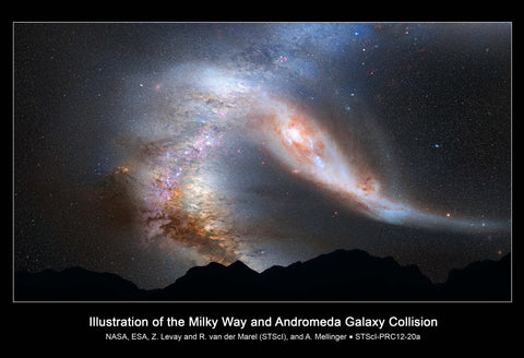 Milky Way Andromeda Galaxy Collision Space Poster Fine Art Print