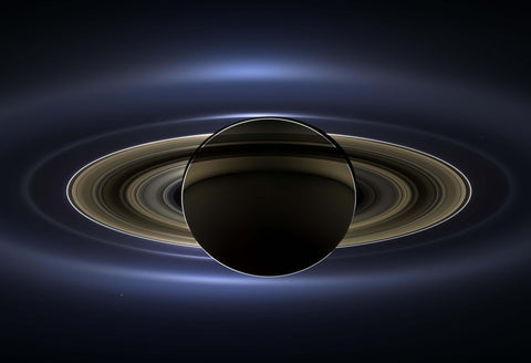 Saturn and Earth Cassini Fine Art Print
