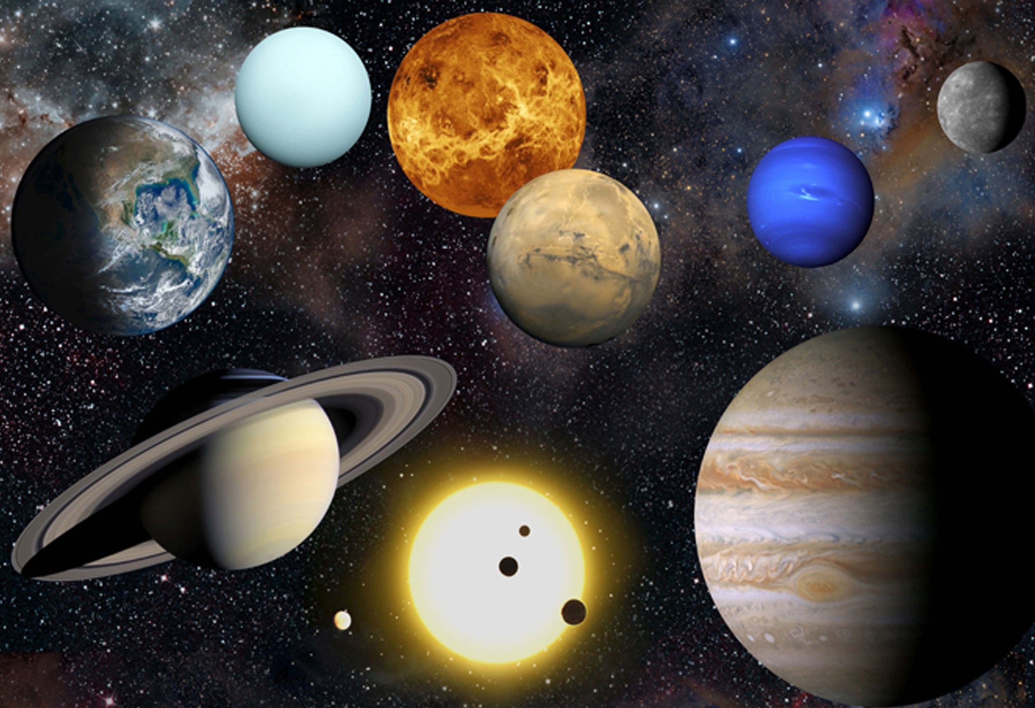 skole God følelse Optagelsesgebyr Solar System Large Planets Hi Gloss Space Poster Fine Art Print