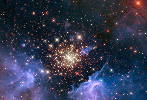 Starburst Cluster Shows Celestial Fireworks Fine Art Print
